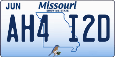 MO license plate AH4I2D