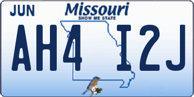 MO license plate AH4I2J