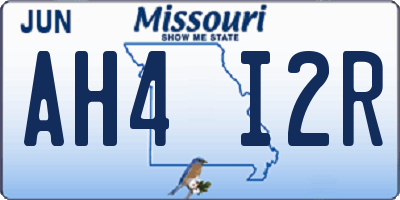 MO license plate AH4I2R