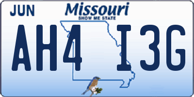 MO license plate AH4I3G