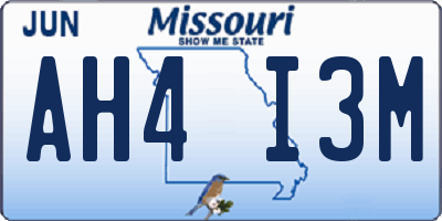 MO license plate AH4I3M
