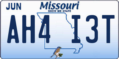 MO license plate AH4I3T