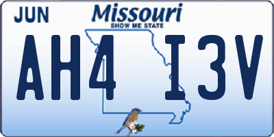 MO license plate AH4I3V
