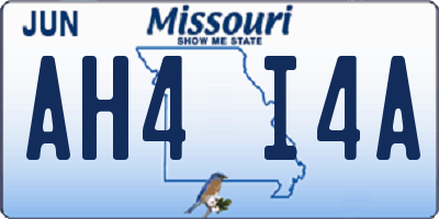 MO license plate AH4I4A
