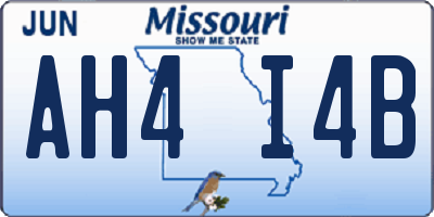 MO license plate AH4I4B