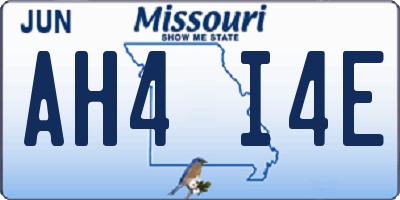 MO license plate AH4I4E