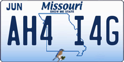 MO license plate AH4I4G