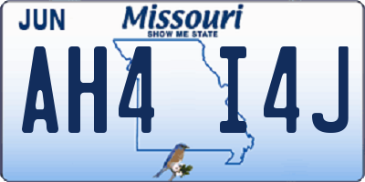 MO license plate AH4I4J
