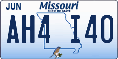 MO license plate AH4I4O