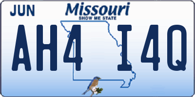 MO license plate AH4I4Q
