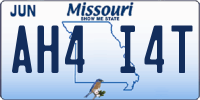 MO license plate AH4I4T