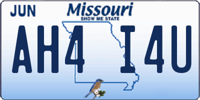 MO license plate AH4I4U