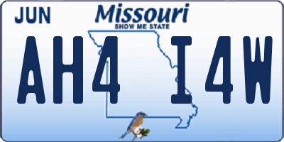 MO license plate AH4I4W