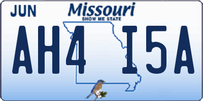 MO license plate AH4I5A