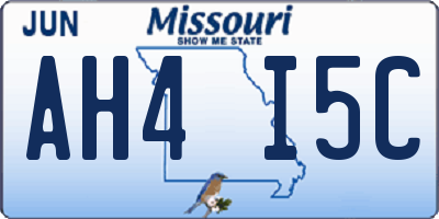 MO license plate AH4I5C