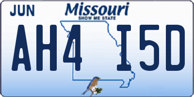MO license plate AH4I5D