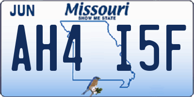MO license plate AH4I5F