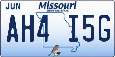 MO license plate AH4I5G