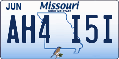 MO license plate AH4I5I