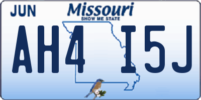 MO license plate AH4I5J