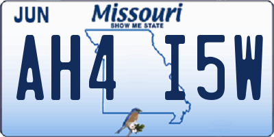 MO license plate AH4I5W