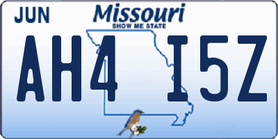 MO license plate AH4I5Z