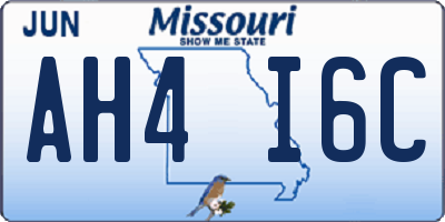 MO license plate AH4I6C