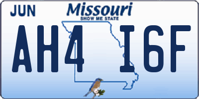 MO license plate AH4I6F