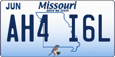 MO license plate AH4I6L