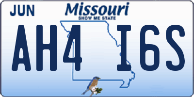 MO license plate AH4I6S