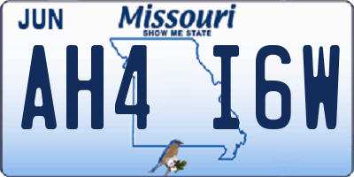 MO license plate AH4I6W