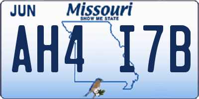 MO license plate AH4I7B