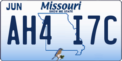 MO license plate AH4I7C