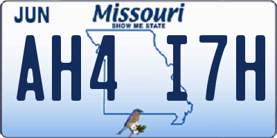 MO license plate AH4I7H