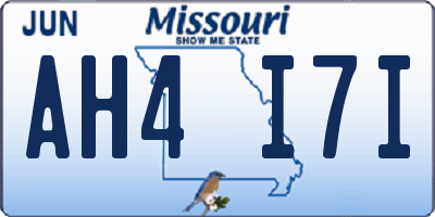 MO license plate AH4I7I