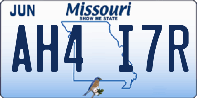 MO license plate AH4I7R