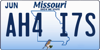 MO license plate AH4I7S