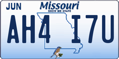 MO license plate AH4I7U