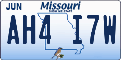 MO license plate AH4I7W