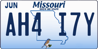 MO license plate AH4I7Y