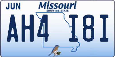MO license plate AH4I8I