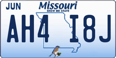 MO license plate AH4I8J