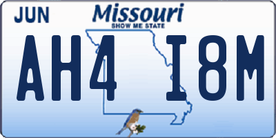 MO license plate AH4I8M