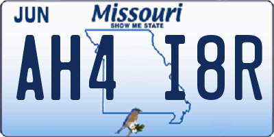 MO license plate AH4I8R