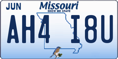 MO license plate AH4I8U
