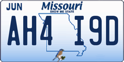 MO license plate AH4I9D