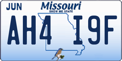 MO license plate AH4I9F