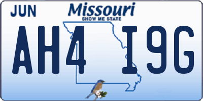 MO license plate AH4I9G