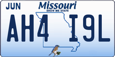 MO license plate AH4I9L