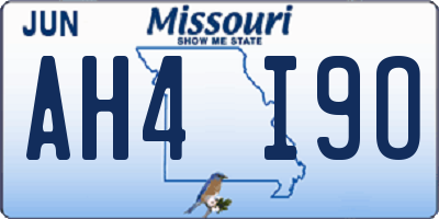 MO license plate AH4I9O